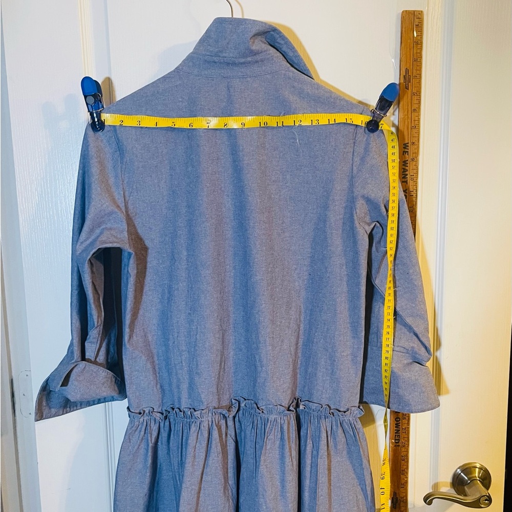 Classic Blue Button-Up Mini Dress - Picture 9 of 9